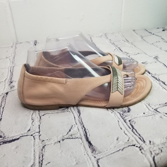 Kennel & Schmenger blush pink silver beaded open toe thong flats - Picture 7 of 14